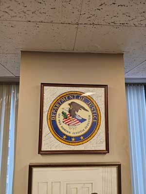Department of Justice plaque