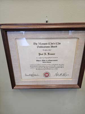 The Marquis Who's Who Publications Board, Paul R. Kramer